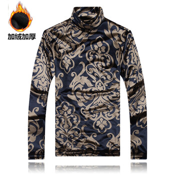 閃爆（SHANBAO） 長袖 男士T恤 深藍色 加絨 XL，L，M，XXL，XXXL，加大