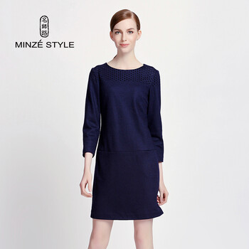 名師路（MINZE STYLE） 純色 拉鏈 連衣裙