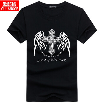 歐郎格（OULANGGE） 短袖 男士T恤 黑色 XXXL