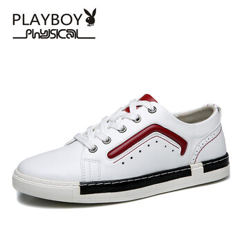 花花公子（PLAYBOY）男士白/棗紅 41