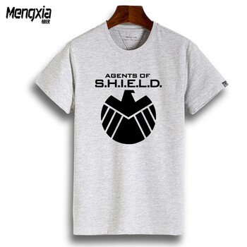 萌俠（mengxia） 短袖 男士T恤 灰色 SHIELD徽章 