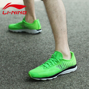 李寧（LI-NING）跑步鞋熒光嫩綠/黑/熒光亮綠 35以下