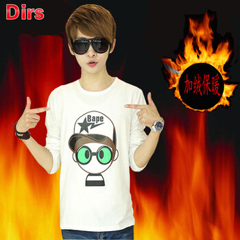 Dirs 長(zhǎng)袖 男士T恤 白色加絨 