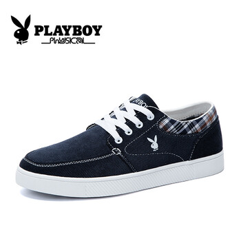 花花公子（PLAYBOY）男士深藍(lán)皮鞋碼 41