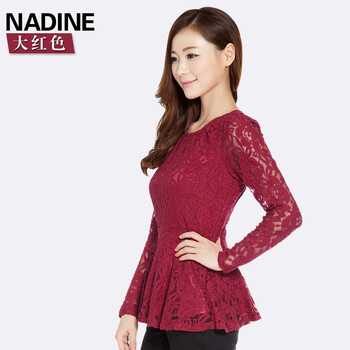 NADINE 蕾絲 短袖 T恤 女 圓領(lǐng)