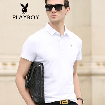 花花公子（PLAYBOY ESTABLISHED 1953） 短袖 男士T恤 87801白色 