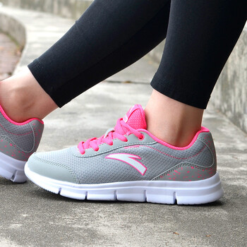 安踏（ANTA）跑步鞋12535579-5/淺灰/熒光粉/安踏白 37