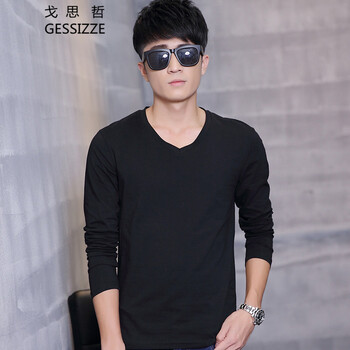 戈思哲（GESSIZZE） 長袖 男士T恤 黑色 XL