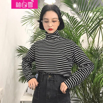 袖白雪  短袖 T恤 女 高領