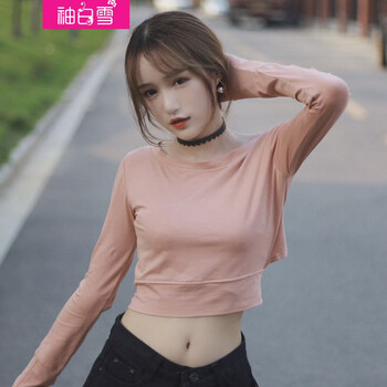 袖白雪 露背 短袖 T恤 女 圓領(lǐng)