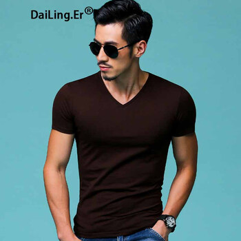 DaiLing.er 短袖 男士T恤 咖啡色 