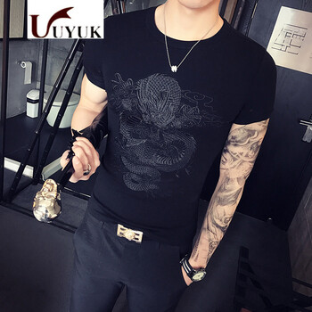 UYUK 短袖 男士T恤 黑色 M