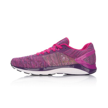 李寧（LI-NING）跑步鞋熒光梅紫/熒光莓紅/皇冠紫/白 35