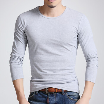 SAKA ZULU 長(zhǎng)袖 男士T恤 淺灰色 XL，L，XXL，M