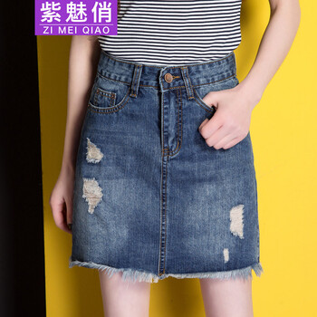 牛仔半長裙