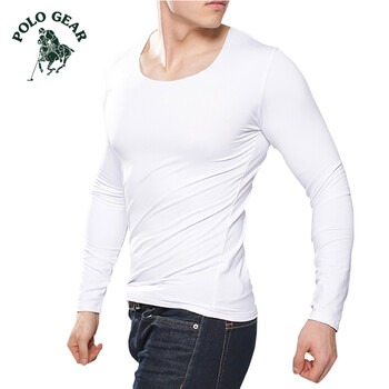 馬球吉爾 長(cháng)袖 男士T恤 米白 XL