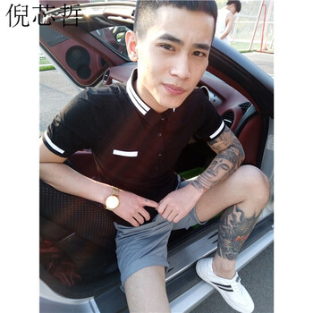 倪芯哲（N.XINZHE） 短袖 男士T恤 黑色 S