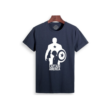 萌俠（mengxia） 短袖 男士T恤 藏青色 美隊剪影 