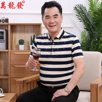 萬龍發(fā) 短袖 男士T恤 烏蘭色 