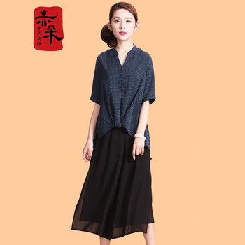 亦朵 紐扣 短袖 T恤 女 V領(lǐng)