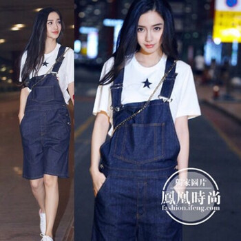 維川琦（WEICHUANQI） 高腰  女 五分褲 牛仔褲