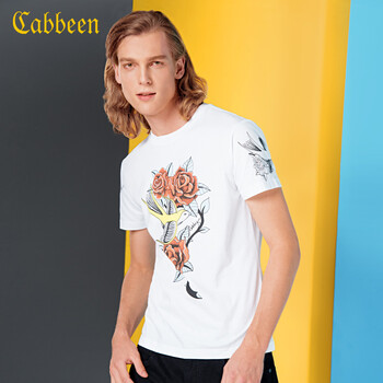 卡賓（CABBEEN） 短袖 男士T恤 玫瑰花款 