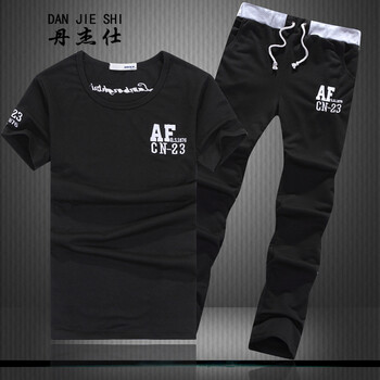 丹杰仕（DAN JIE SHI） 長(zhǎng)袖 男士T恤 黑衣+黑褲 M