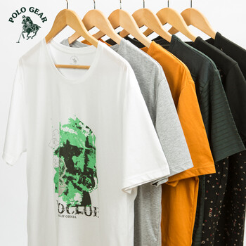 馬球吉爾 短袖 男士T恤 馬球印花 白色 XL，L，XXL
