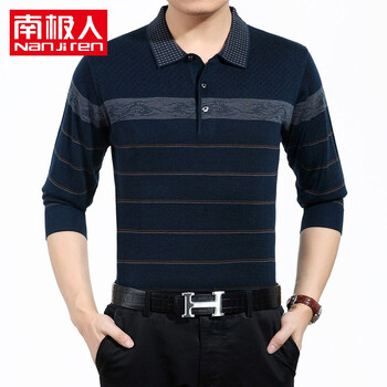 南極人（NANJIREN） 長(zhǎng)袖 男士T恤 深藍(lán)8730 