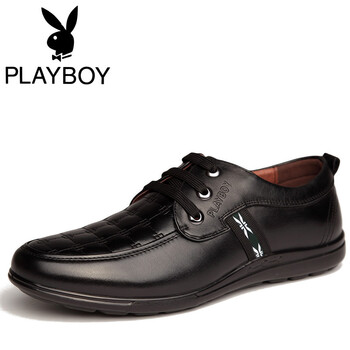 花花公子（PLAYBOY）男士黑色單鞋 38