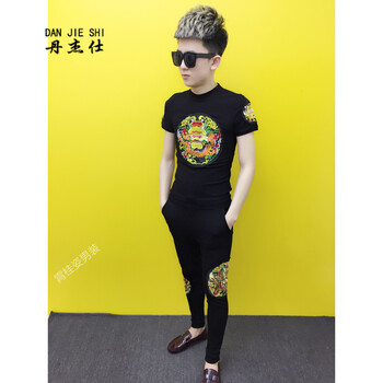 丹杰仕（DAN JIE SHI） 短袖 男士T恤 黑色一整套 