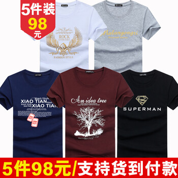 賓宇兄弟（BINYUXD） 短袖 男士T恤 金翅白+木蘭淺灰+項鏈男+樹酒紅+金超人黑 加大