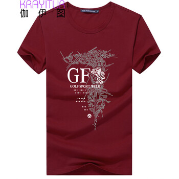 伽伊圖（KRAYITUR） 短袖 男士T恤  酒紅色 XL，L，加大，XXXL，XXL