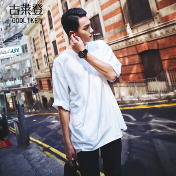 古萊登（GODLIKE） 七分袖 男士T恤 純白五分袖 XL