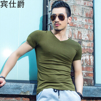賓仕爵 短袖 男士T恤 軍綠  XL
