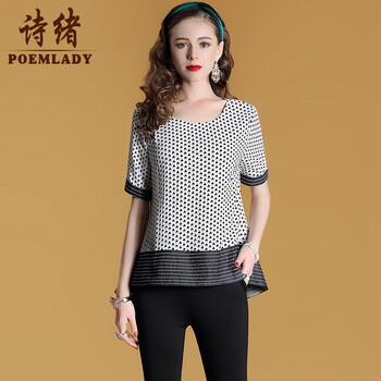 詩緒（POEMLADY） 波點 短袖 T恤 女 圓領(lǐng)