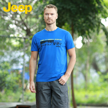 Jeep 短袖 男士T恤 寶藍K4 