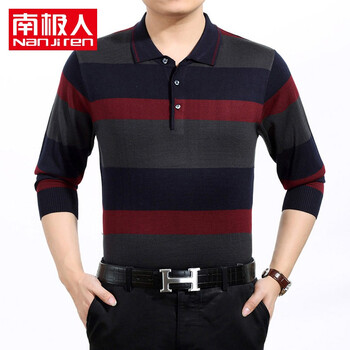 南極人（NANJIREN） 長袖 男士T恤 紅黑6656 