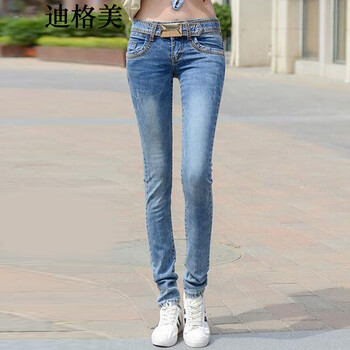 迪格美 中腰  女 長(zhǎng)褲 牛仔褲