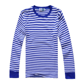 STEPHANIE 長(cháng)袖 男士T恤 藍白條紋 