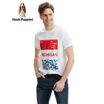 Hush Puppies 短袖 男士T恤 白色 