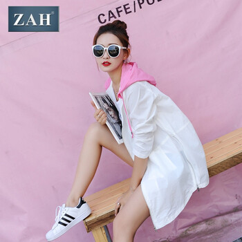 ZAH 連帽 長袖 女 短外套 拼色，帶帽