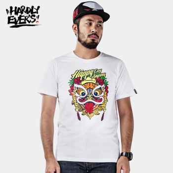 Hardly Ever's 短袖 男士T恤 白色A S，XL，XS，L，加大，XXL，M，XXXL