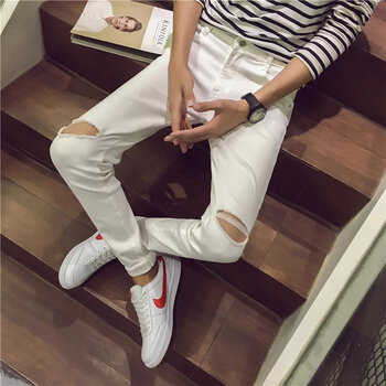 歐倫薩（OULUNSA） 修身褲 商務(wù)休閑 男士牛仔褲