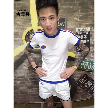 古萊登（GODLIKE） 短袖 男士T恤 男短袖+短褲白色 XL，L，M，XXL，XXXL