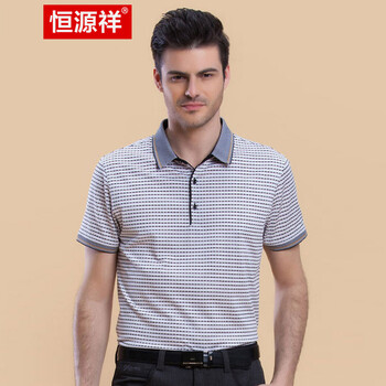 恒源祥 短袖 男士T恤 黑色02Y46022 S，XL，L，M，XXXL，XXL