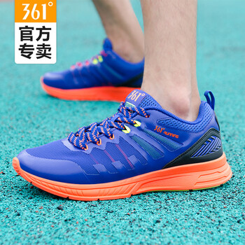 361度跑步鞋網(wǎng)絡(luò)藍(lán)/唐朝紅 39
