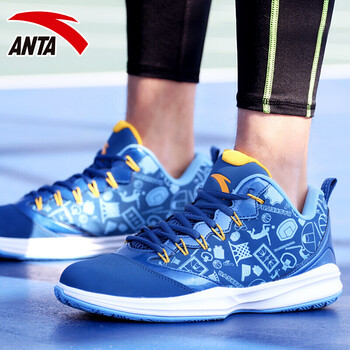 安踏（ANTA）籃球鞋1330-2海藍/淺紫藍/橘黃 40