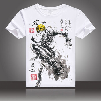 刻沫 短袖 男士T恤 海賊王水墨6 