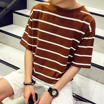 丹杰仕（DAN JIE SHI） 五分袖 男士T恤 駝色 M